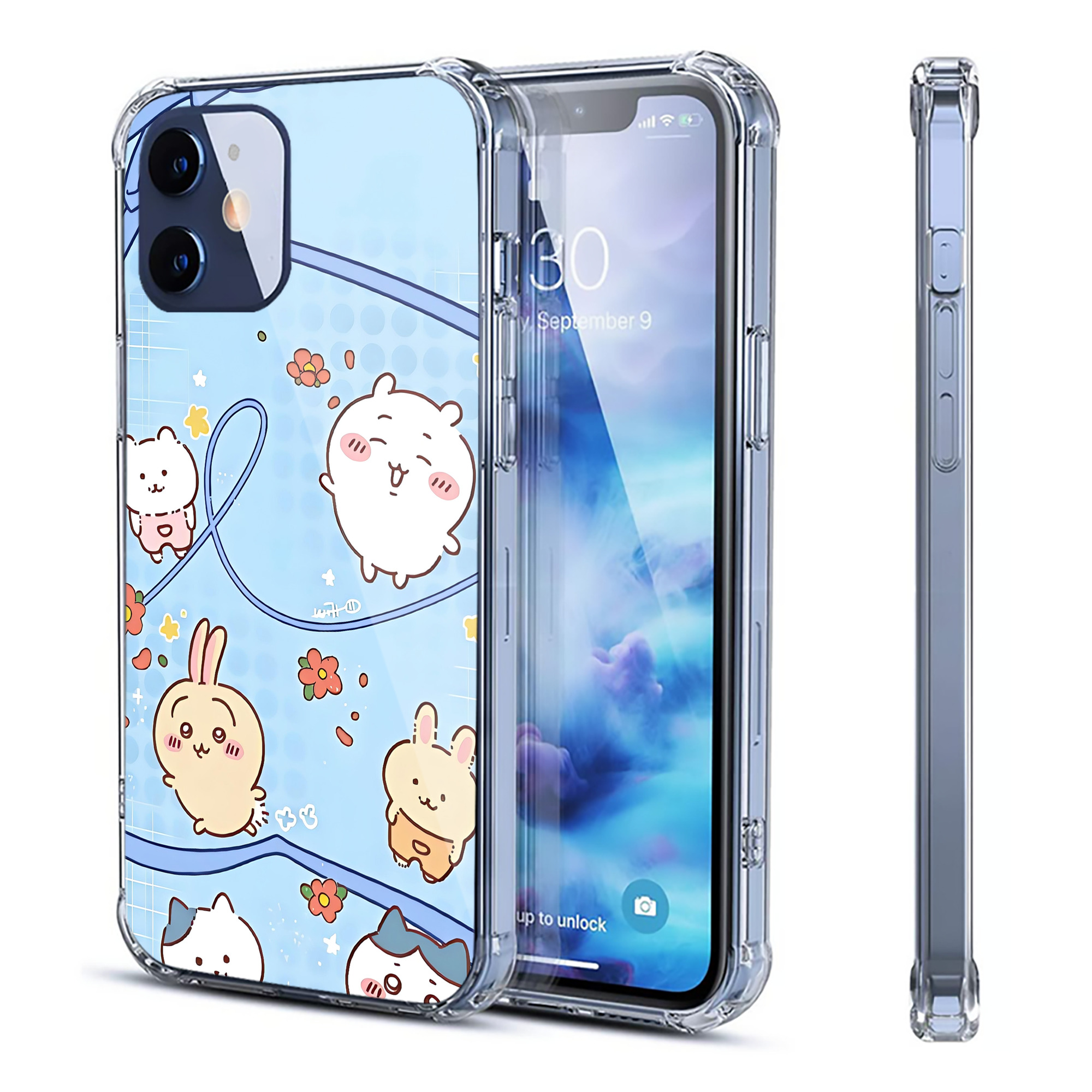 （画像用） ちいかわ Chii-kawa 【iPhone 12シリーズ対応】透明スマホケース（クリアソフトケース）